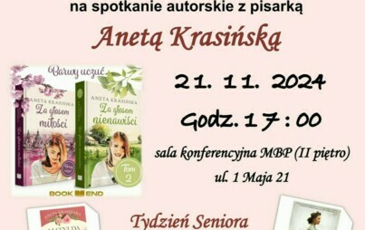 Zdjęcie do Spotkanie autorskie z pisarką Anetą Krasińską